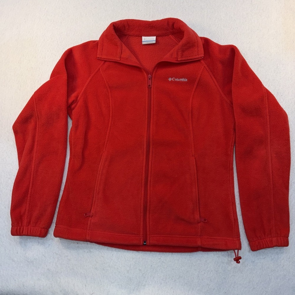 Columbia Fleece Jacket Medium Full zip Red Excellent Condition